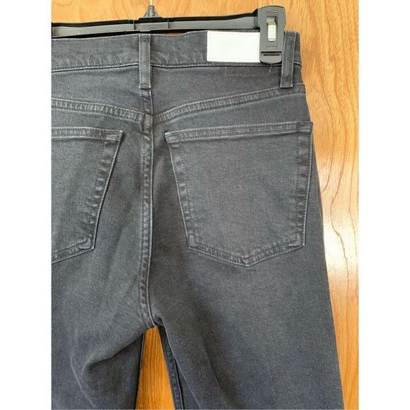 RE/DONE 70’s Stove Pipe Straight Leg Jeans‎ Faded Black Size 26 - Picture 7 of 12